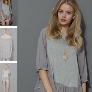 Chicwish Cozy My Fav Grey Dolly Hi-Lo NWT Size L